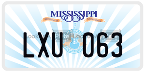 LXU063  license plate in MS