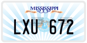 LXU672  license plate in MS