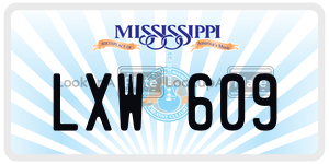 LXW609  license plate in MS