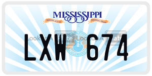 LXW674  license plate in MS