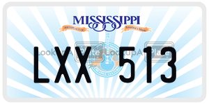 LXX513  license plate in MS