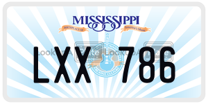 LXX786  license plate in MS