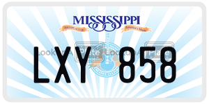 LXY858  license plate in MS