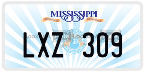 LXZ309 license plate in Mississippi