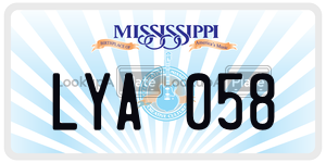 LYA058 license plate in Mississippi