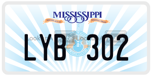 LYB302  license plate in MS