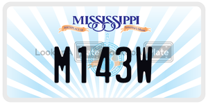 M143W  license plate in MS