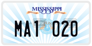 MA1020  license plate in MS
