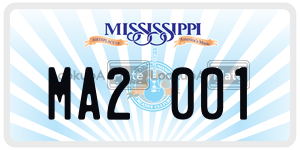 MA2001  license plate in MS