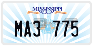 MA3775  license plate in MS