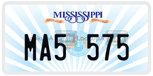 MA5575 license plate in Mississippi