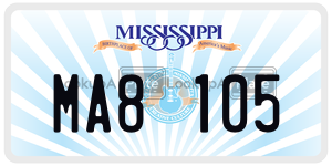 MA8105  license plate in MS