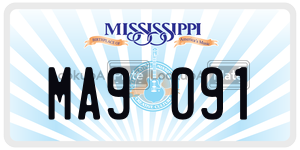 MA9091  license plate in MS