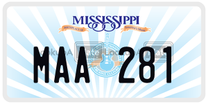 MAA281  license plate in MS