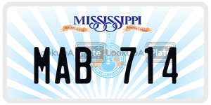 MAB714  license plate in MS