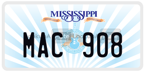 MAC908  license plate in MS
