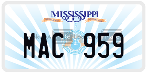MAC959  license plate in MS