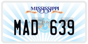 MAD639 license plate in Mississippi