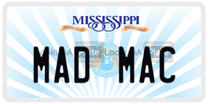 MADMAC  license plate in MS