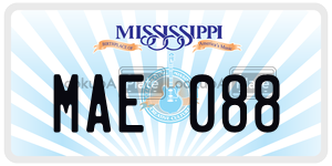 MAE088  license plate in MS