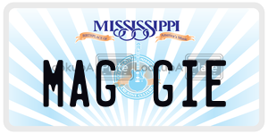 MAGGIE license plate in Mississippi