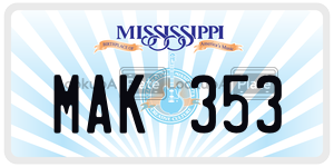 MAK353  license plate in MS