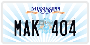 MAK404  license plate in MS