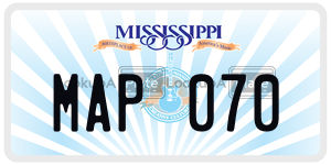 MAP070  license plate in MS