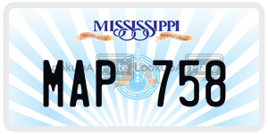 MAP758  license plate in MS