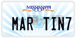 MARTIN7  license plate in MS