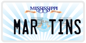 MARTINS license plate in Mississippi