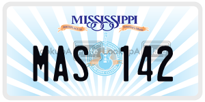MAS142  license plate in MS