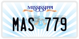 MAS779  license plate in MS