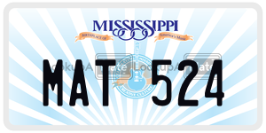 MAT524  license plate in MS