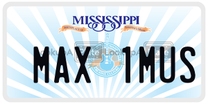 MAX1MUS  license plate in MS