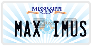 MAXIMUS  license plate in MS