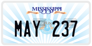 MAY237 license plate in Mississippi