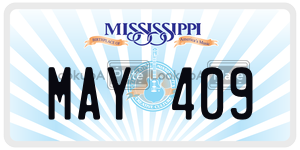 MAY409  license plate in MS