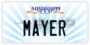 MAYER  license plate in MS
