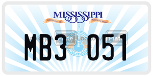 MB3051  license plate in MS