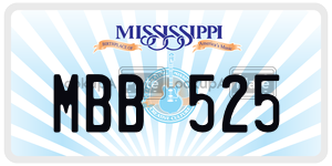 MBB525  license plate in MS