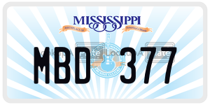 MBD377  license plate in MS