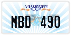 MBD490 license plate in Mississippi