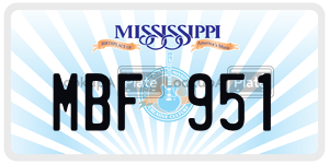 MBF951  license plate in MS