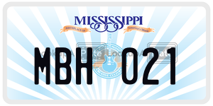 MBH021 license plate in Mississippi