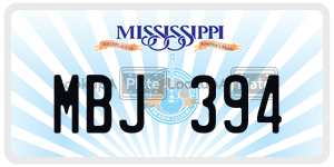 MBJ394  license plate in MS