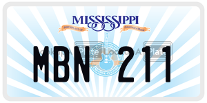MBN211  license plate in MS