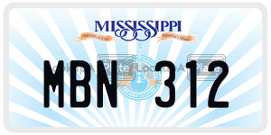 MBN312  license plate in MS