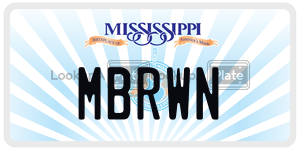 MBRWN  license plate in MS