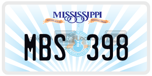 MBS398  license plate in MS